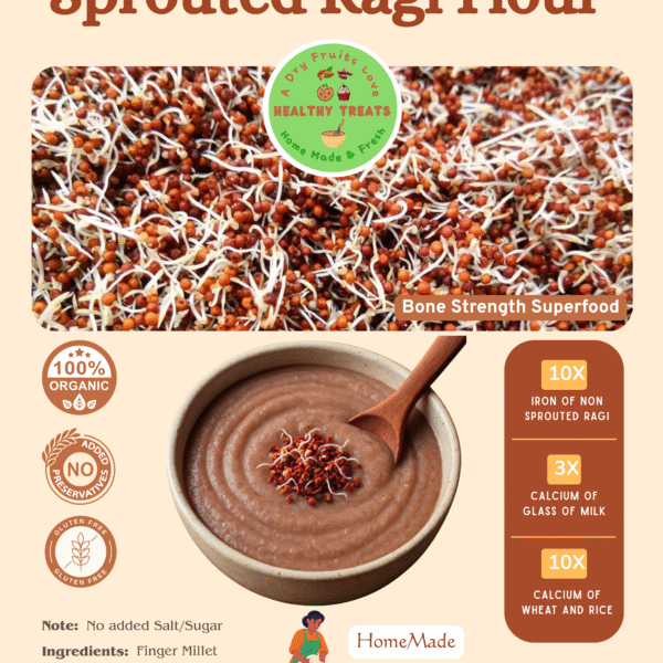 Sprouted Finger Millet (రాగులు) Flour - Pre Soaked